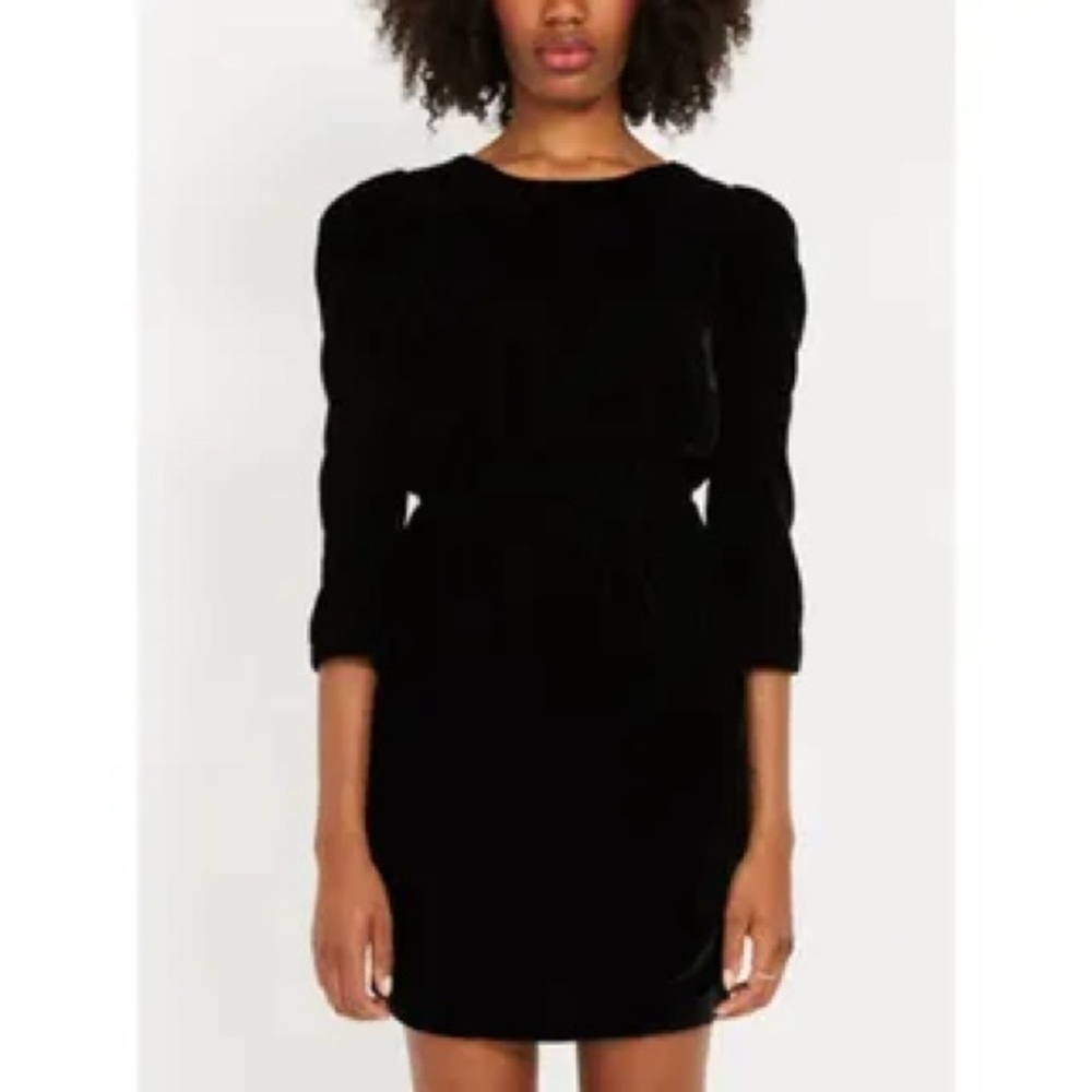Frank & Oak Sz XL Velvet Black V Back Classic Christmas Mini Dress